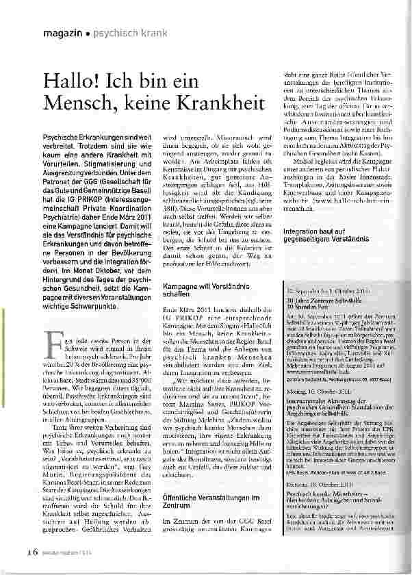 Vorschauseite 1: Hallo! Ich bin ein Mensch, keine Krankheit