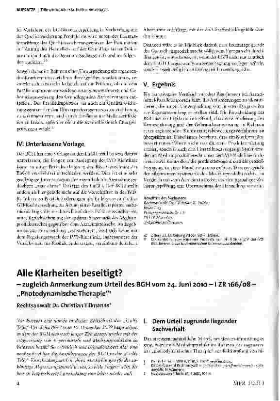 Vorschauseite 4: Veränderung von Medizinprodukten durch Dritte; Erforderliche Konformitätsbewertung und Qualitätssicherung