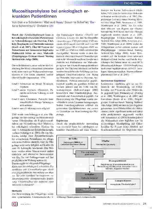 Vorschauseite 1: Mucositisprohylaxe bei onkologisch erkrankten Patientinnen