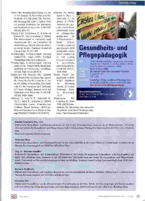 Vorschauseite 3: Mucositisprohylaxe bei onkologisch erkrankten Patientinnen