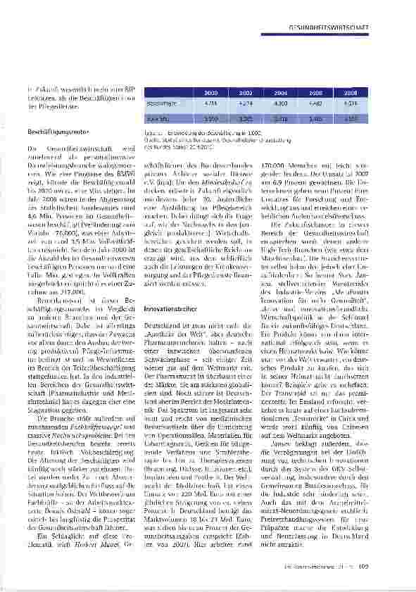 Vorschauseite 3: Gesundheitswirtschaft -Branche zwischen Illusion und Hoffnung
