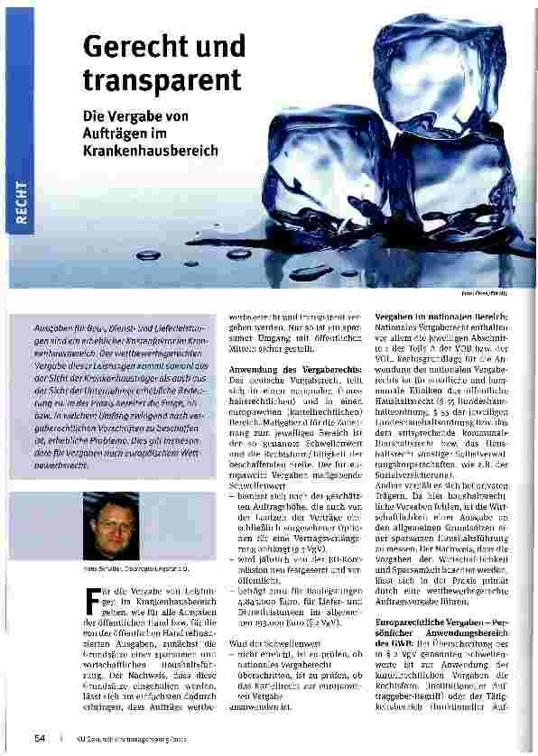 Vorschauseite 1: Gerecht und transparent