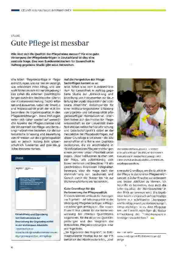 Vorschauseite 1: Gute Pflege ist messbar