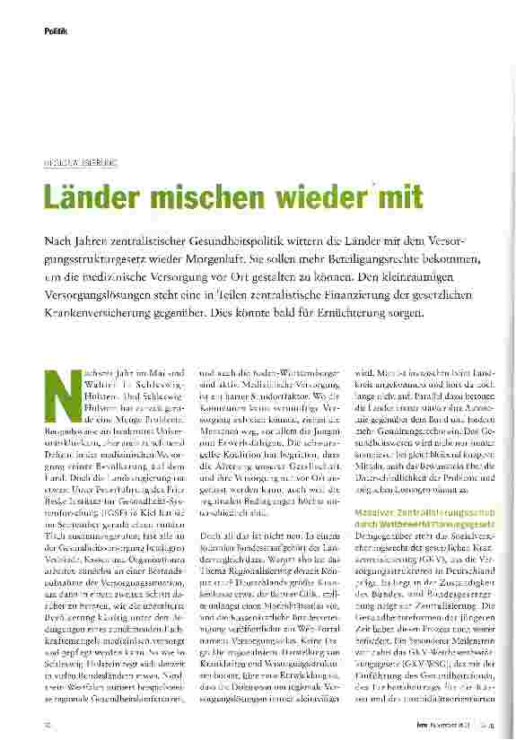 Vorschauseite 1: Länder mischen wieder mit