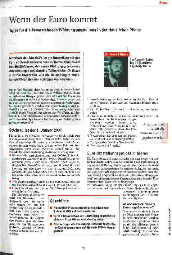 Vorschauseite 1: Wenn der Euro kommt
