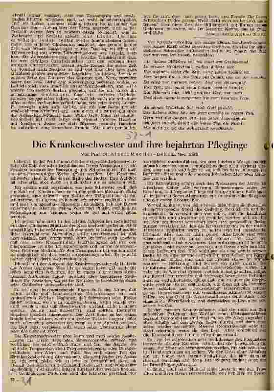 Vorschauseite 1: Die Krankenschwester und ihre bejahrten Pfleglinge