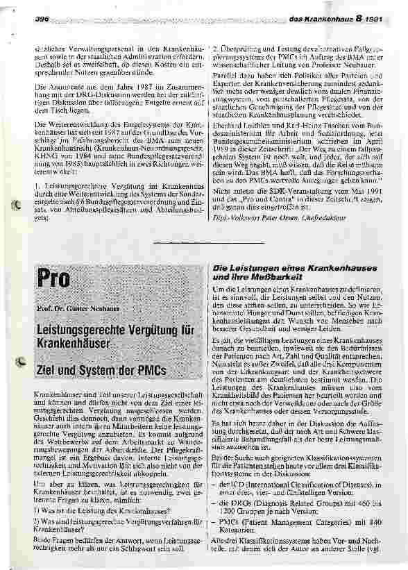 Vorschauseite 2: Pro und Contra Patient Mangagement Categories