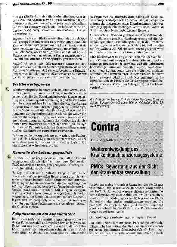Vorschauseite 5: Pro und Contra Patient Mangagement Categories
