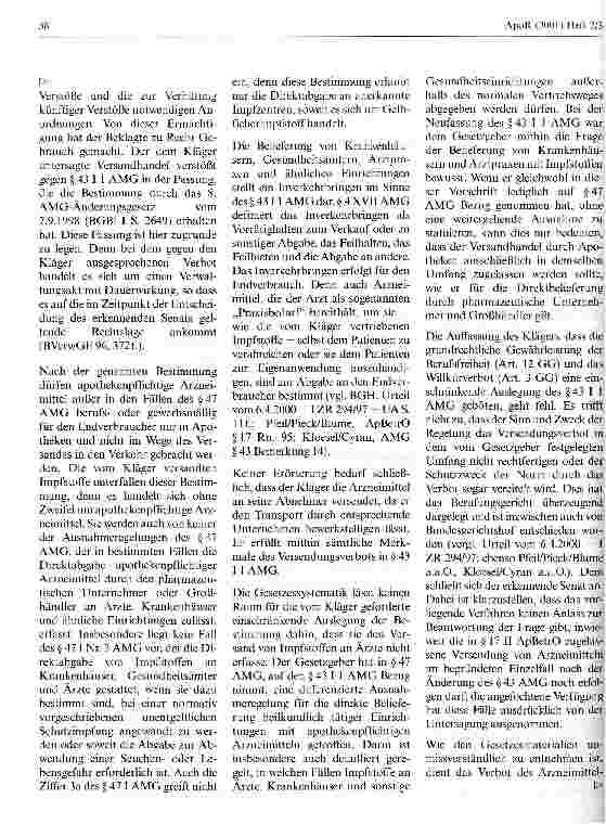 Vorschauseite 2: Versandhandel mit apothekenpflichtigen Arzneimitteln gänzlich unzulässig