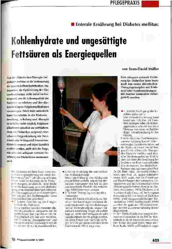 Vorschauseite 1: Kohlenhydrate und ungesättigte Fettsäuren als Energiequellen