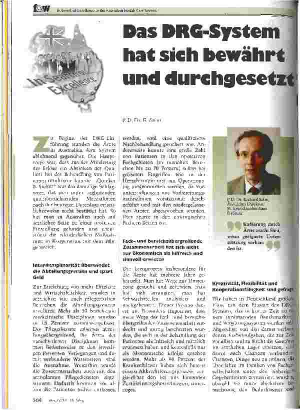 Vorschauseite 1: Das DRG-System hat sich bewährt und durchgesetzt