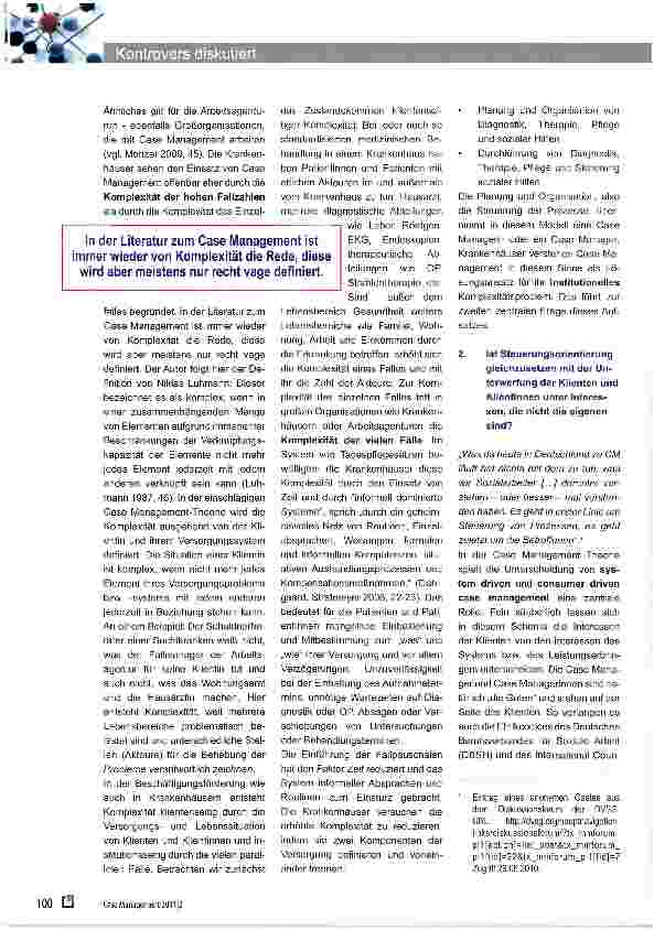 Vorschauseite 2: Case Management im Krankenhaus - zwischen Euphorie und Verdammung
