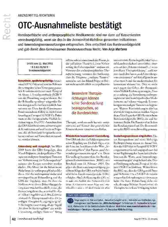 Vorschauseite 1: OTC-Ausnahmeliste bestätigt