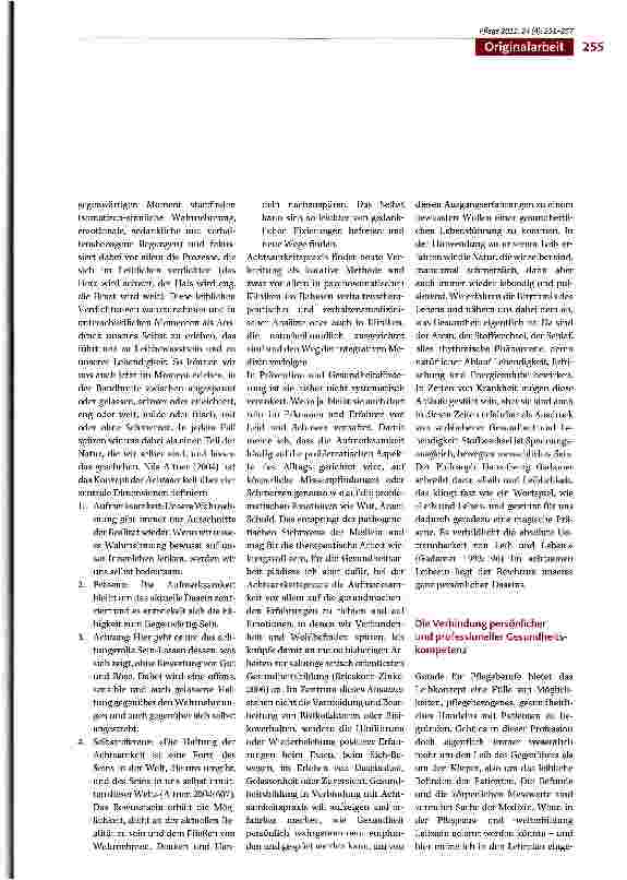 Vorschauseite 5: Achtsamkeitspraxis und die Entwicklung von professioneller Gesundheitskompetenz in der Pflege