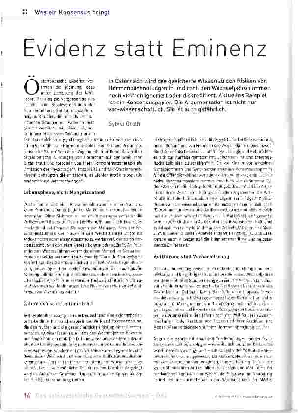 Vorschauseite 1: Evidenz statt Eminenz