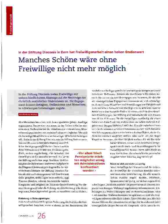 Vorschauseite 1: Manches Schöne wäre ohne Freiwillige nicht mehr möglich