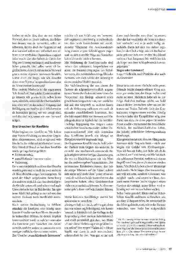Vorschauseite 2: Vom Konflikt zur Kooperation - selten eine Frage des Wollens, immer eine des Könnens