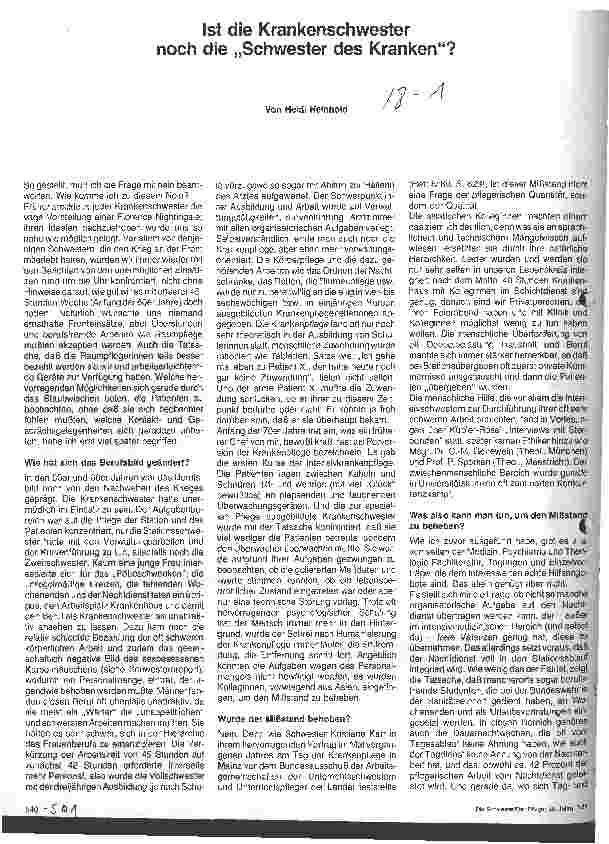 Vorschauseite 1: Ist die Krankenschwester noch die Schwester der Kranken?