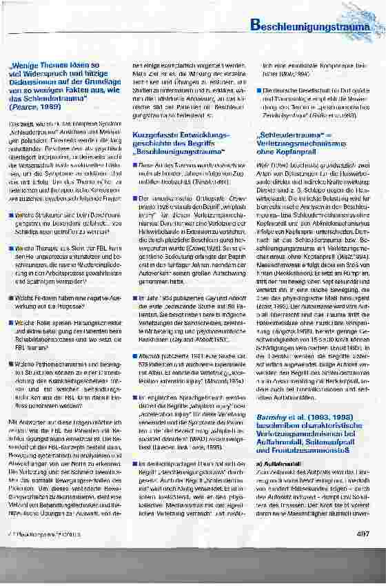 Vorschauseite 2: Beschleunigungstrauma - Aspekte aus Patho-mechanik und Pathophysiologie als Grundlage für die Behandlung nach der Funktionellen Bewegungslehre Klein-Vogelbach * (Teil I)