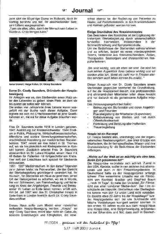 Vorschauseite 2: Die Hospizbewegung - eine Idee hat die Welt erobert