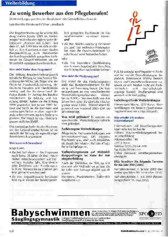 Vorschauseite 1: Zu wenig Bewerber aus den Pflegeberufen!