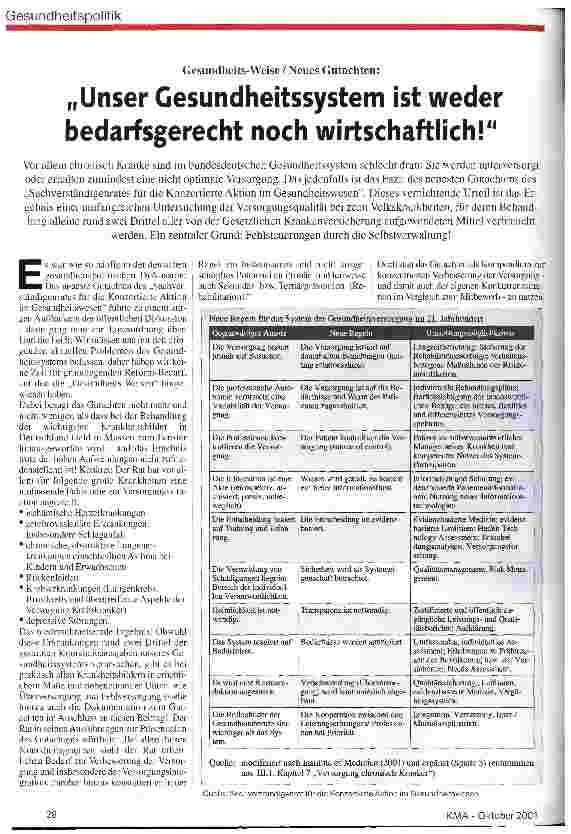 Vorschauseite 1: Unser Gesundheitssystem ist weder bedarfsgerecht noch wirtschaftlich!