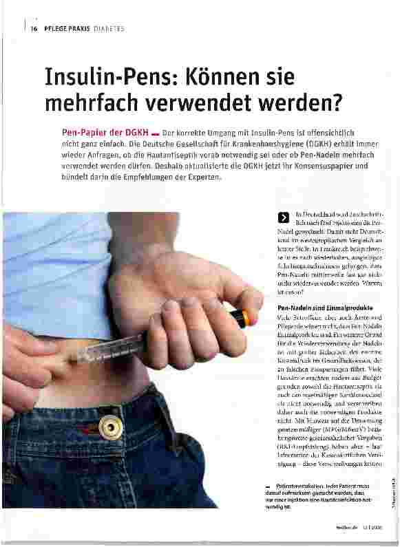 Vorschauseite 1: Insulin-Pens: Können sie mehrfach verwendet werden?