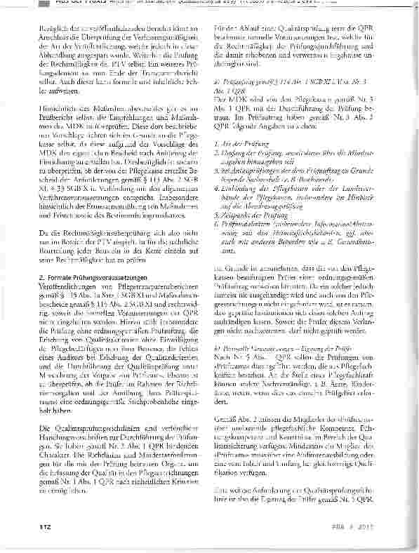 Vorschauseite 2: Die Bausteine einer Qualitätsprüfung gemäß §§ 114 f. SGB XI und ihre Ecken und Kanten (I. Teil)