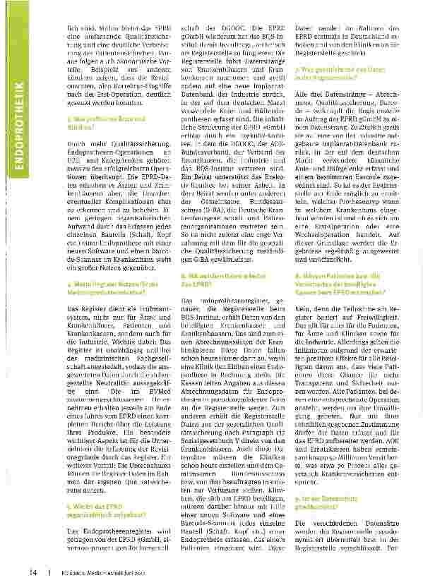 Vorschauseite 2: Kunstgelenke unter der Lupe