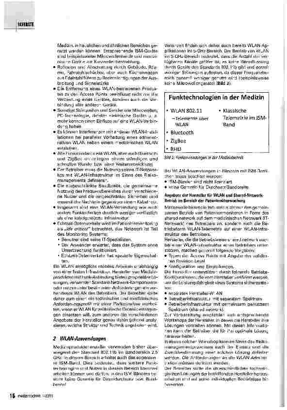 Vorschauseite 2: Medizinische Netzwerke - Teil 5: WLAN in der MedizintechnikEin Überblick
