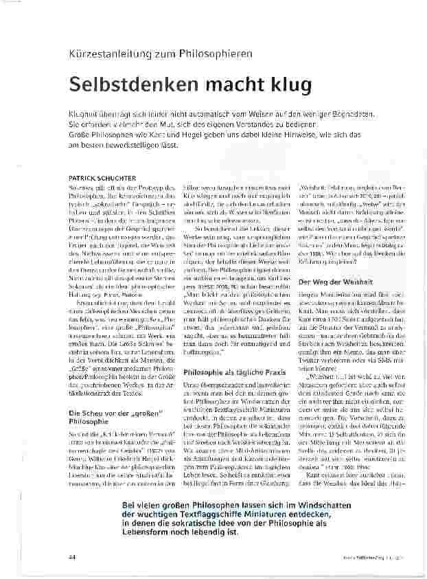 Vorschauseite 1: Selbstdenken macht klug
