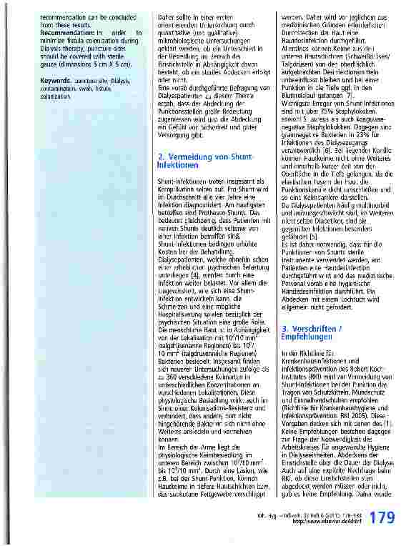 Vorschauseite 2: Hautkontamination von Punktionsstellen bei Dialyse-Shunts - Ein Vergleich zweier Vorgehensweisen