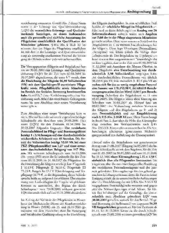 Vorschauseite 2: Personelle Unterbesetzung im Pflegeheim kann zur Kürzung des Pflegesatzes führenSGBXI §76, §80a, §84, §85, §115 Abs. 3 a. F.