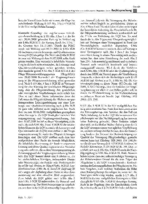 Vorschauseite 6: Personelle Unterbesetzung im Pflegeheim kann zur Kürzung des Pflegesatzes führenSGBXI §76, §80a, §84, §85, §115 Abs. 3 a. F.