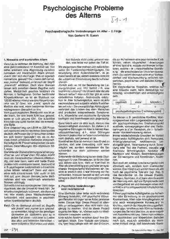 Vorschauseite 1: Psychologische Probleme des Alterns