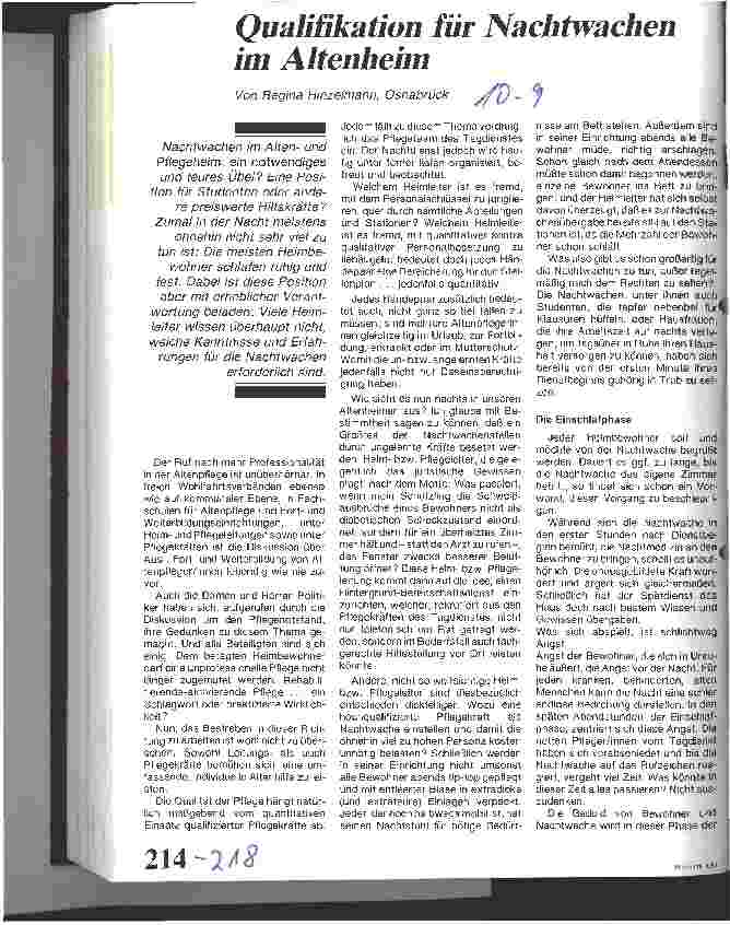 Vorschauseite 1: Qualifikation für Nachtwachen im Altenheim