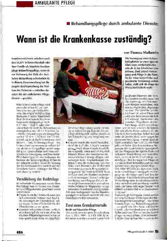 Vorschauseite 1: Wann ist die Krankenkasse zuständig?