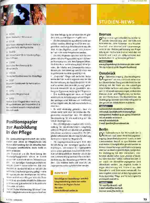 Vorschauseite 2: Was uns unter den Nägeln brennt ... Gespräch mit der neugewählten DPR-Präsidentin Marie-Luise Müller