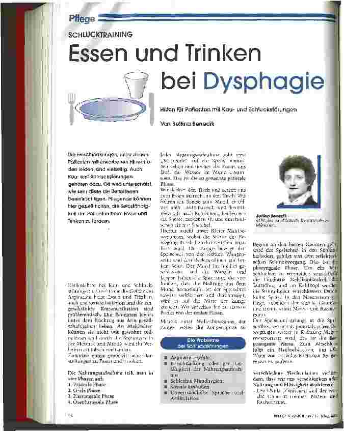 Vorschauseite 1: Essen und Trinken bei Dysphagie Schlucktraining