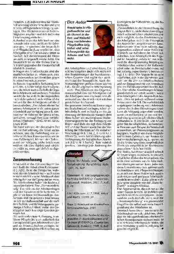 Vorschauseite 4: Pflegende haben ein Recht auf ungestörte Freizeit Bei Anruf Dienst?