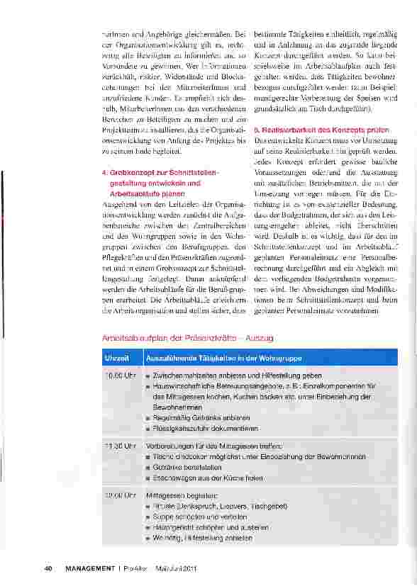 Vorschauseite 3: Schnittstellenmanagement Organisationsentwicklung hin zu Hausgemeinschaften und Wohngruppen
