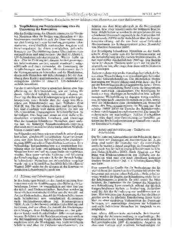 Vorschauseite 2: Fortschritte bei der Inklusion von Menschen mit einer Behinderung? Eine schwierige Berichtspflicht bei unzureichender Datenlage