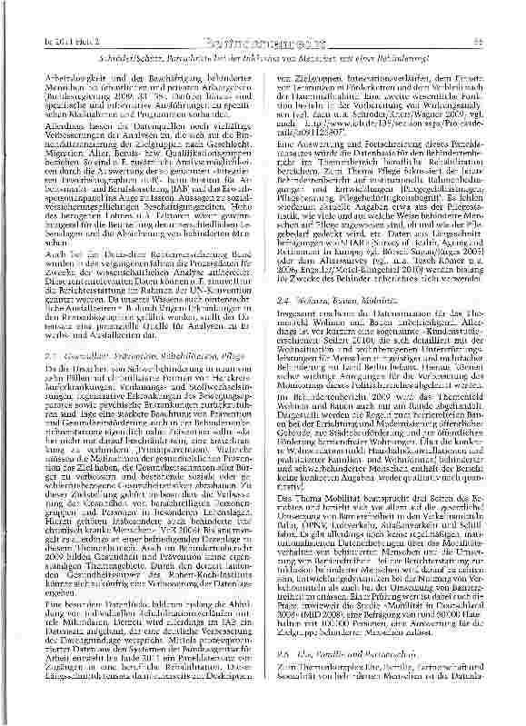 Vorschauseite 3: Fortschritte bei der Inklusion von Menschen mit einer Behinderung? Eine schwierige Berichtspflicht bei unzureichender Datenlage