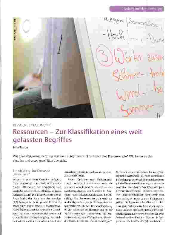 Vorschauseite 1: Ressourcen - Zur Klassifikation eines weit gefassten Begriffes