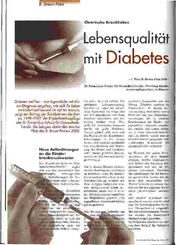Vorschauseite 1: Lebensqualität mit Diabetes