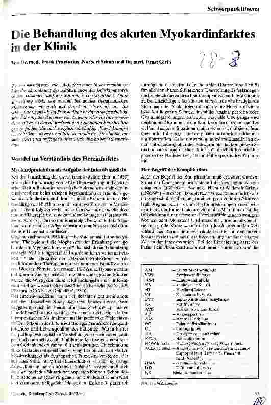 Vorschauseite 1: Die Behandlung des akuten Myokardinfarktes in der Klinik