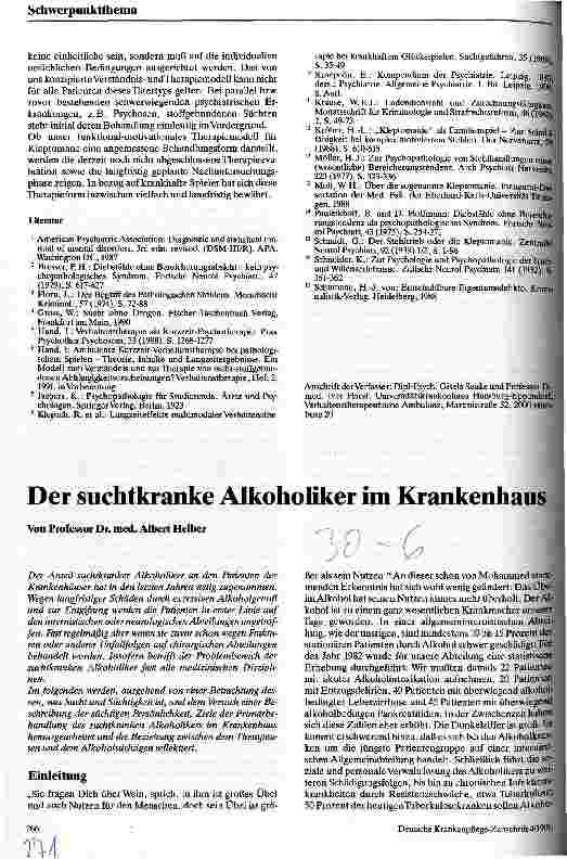 Vorschauseite 1: Der suchtkranke Alkoholiker im Krankenhaus