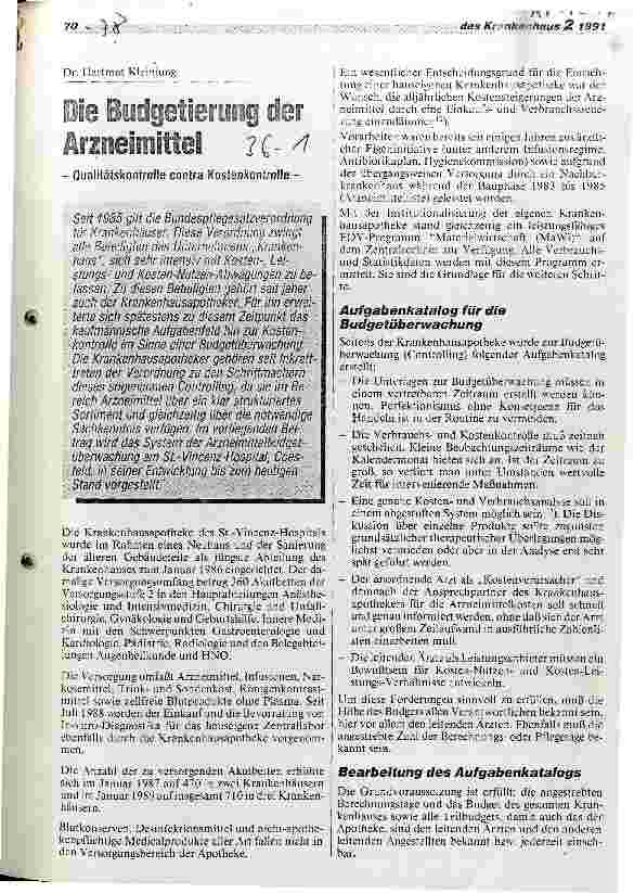 Vorschauseite 1: Die Budgetierung der Arzneimittel Qualitätskontrolle contra Kostenkontrolle