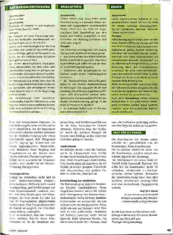 Vorschauseite 2: Was tun im Notfall? Airwaymanagement bei Kindern