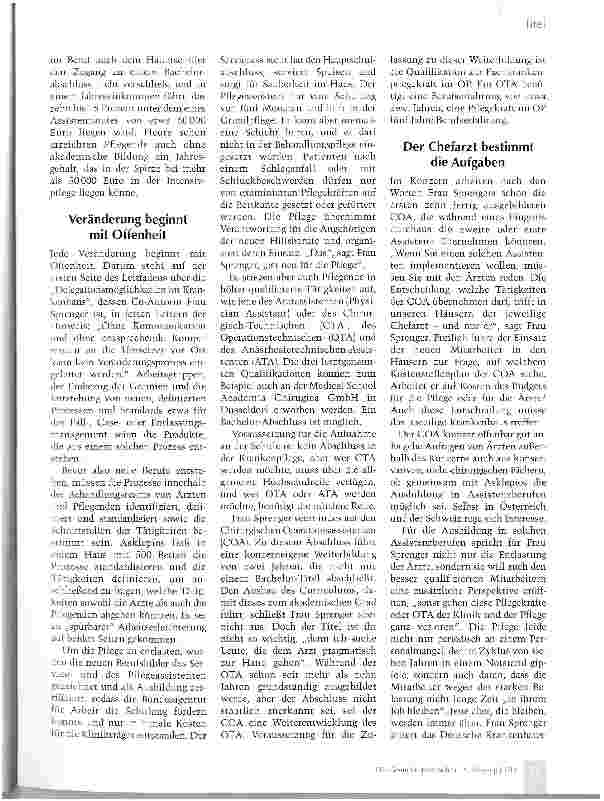 Vorschauseite 2: Aus Vor-Sicht: Die Pflege steigt auf